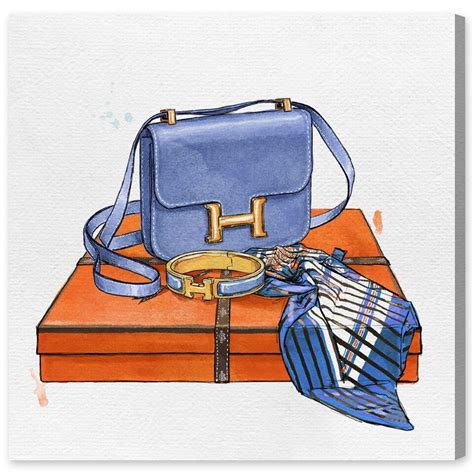 hermes handbag pen and ink illustration|hermes scarf artists.